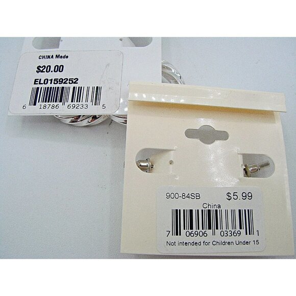 NEW Lot 2 Silver Hoop Style Fashion Earrings Marsala & Freedom Fine Tone Plated - Picture 6 of 9